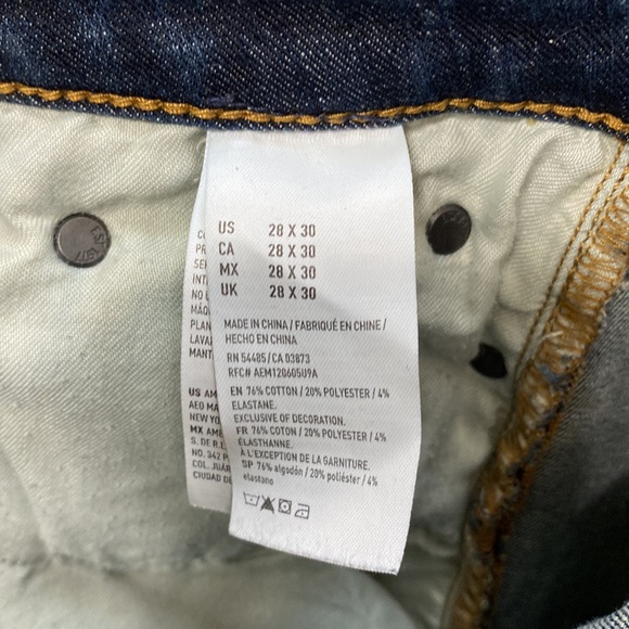 Men’s American Eagle extreme flex 4 slim dark wash jeans. Size 28 x 30 - Picture 4 of 5